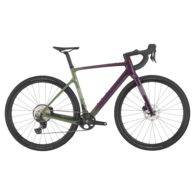 Scott Addict Gravel 40 Bike In Olivine Green/Blackberry Purple Pre-Owned