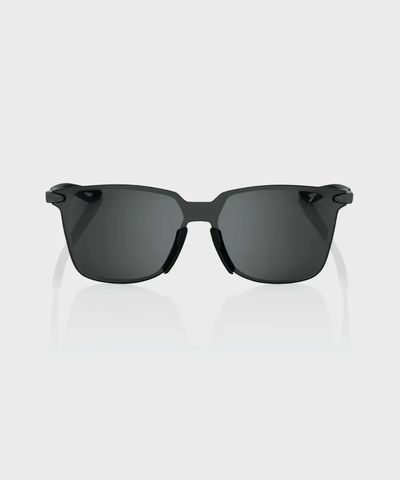 100% Legere Square Smoke Lens Glasses in Polished Black-1