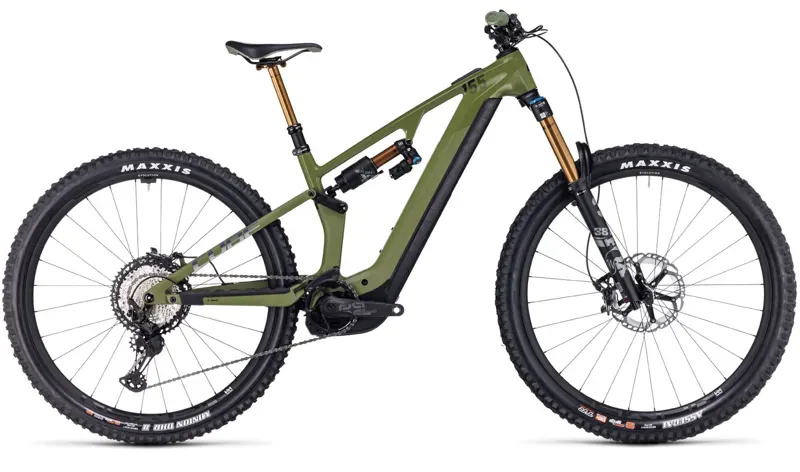 Cube Stereo Hybrid ONE55 C:68X TM 750 E-MTB in Olive/Chrome