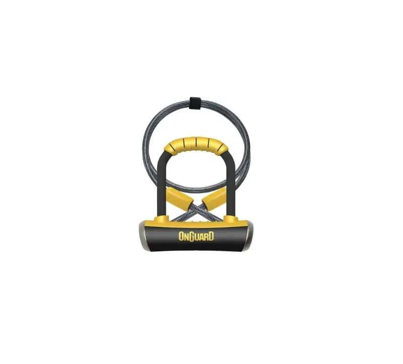 OnGuard Pitbull DT 8008 90x140x14mm U-lock w/ Extender in Black/Yellow
