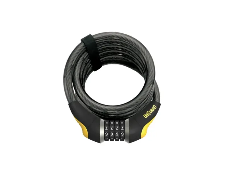 Onguard Doberman 8030 1850x15mm Combo Cable Lock in Black/Yellow