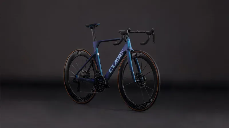 Cube Litening Aero C:68X SLT Road Bike in Atlantis Grid/Ice-1