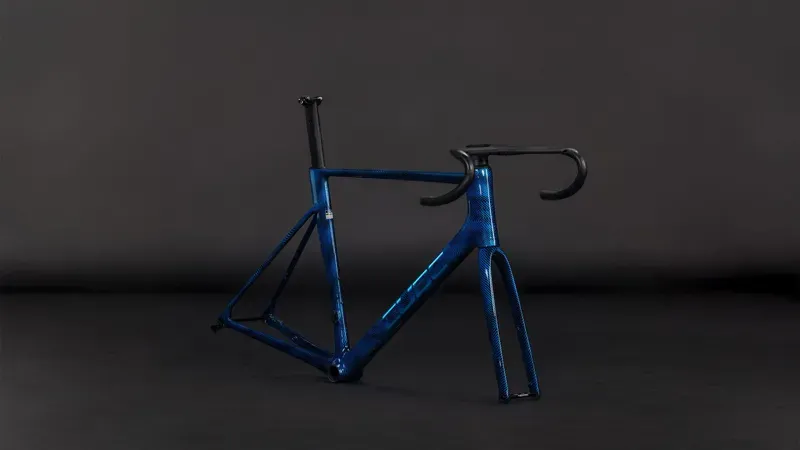 Cube Litening Air C:68X Road Bike Frameset in Blue Grid/Chrome-1
