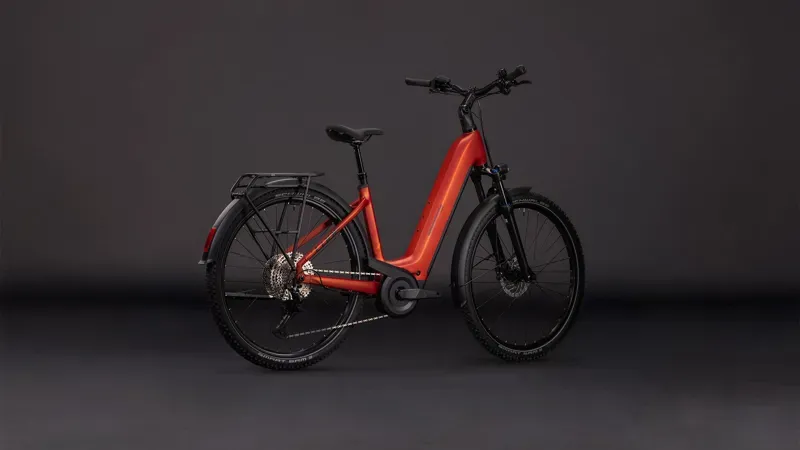 Cube Nuride Hybrid Pro 600 E-Gravel Bike in Chilli/Black-5