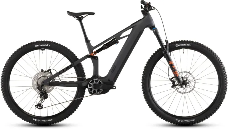 Cube Stereo Hybrid One44 HPC SLX 800 E-MTB in Slab Grey/Orange