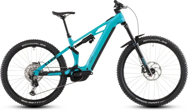 Cube Stereo Hybrid One77 HPC Race 800 E-MTB in Swimming Pool/Black