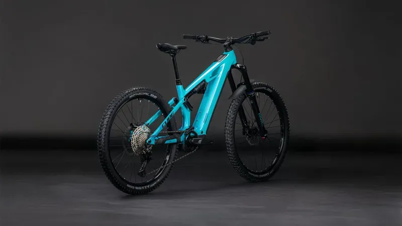 Cube Stereo Hybrid One77 HPC Race 800 E-MTB in Swimming Pool/Black-1