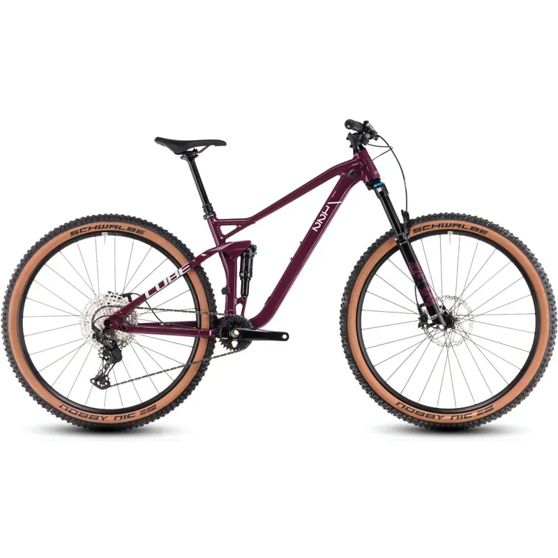 Cube Stereo One22 Race Mountain Bike in Wine/Grey