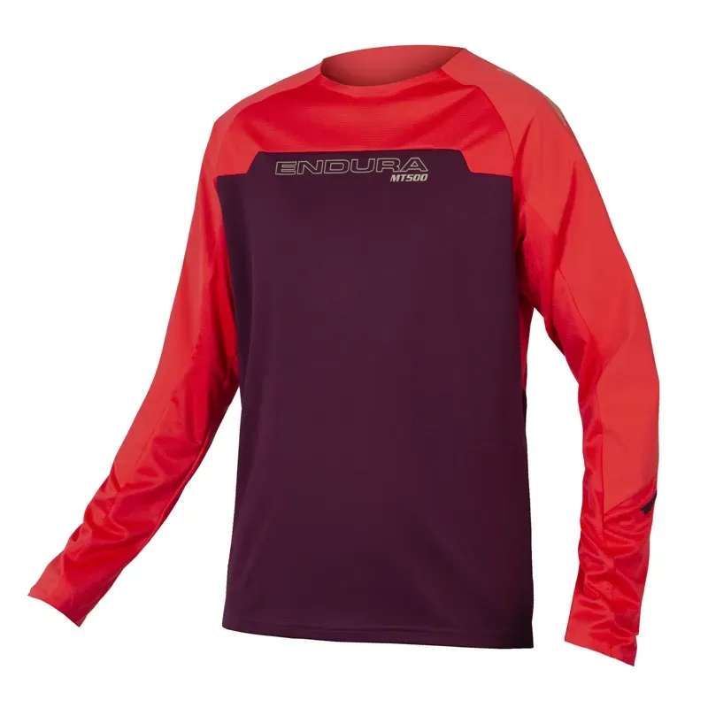 Endura MT500 Burner Long Sleeve Jersey in Aubergine