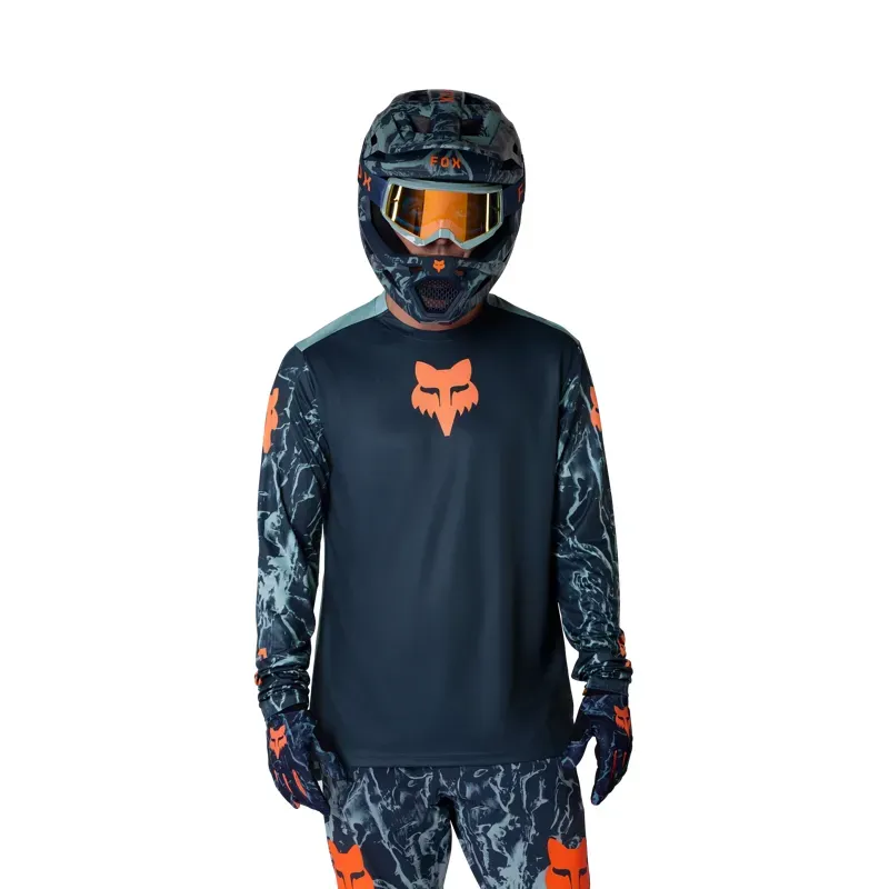 Fox Ranger Image Print Long Sleeve Jersey in Arctic Blue-2