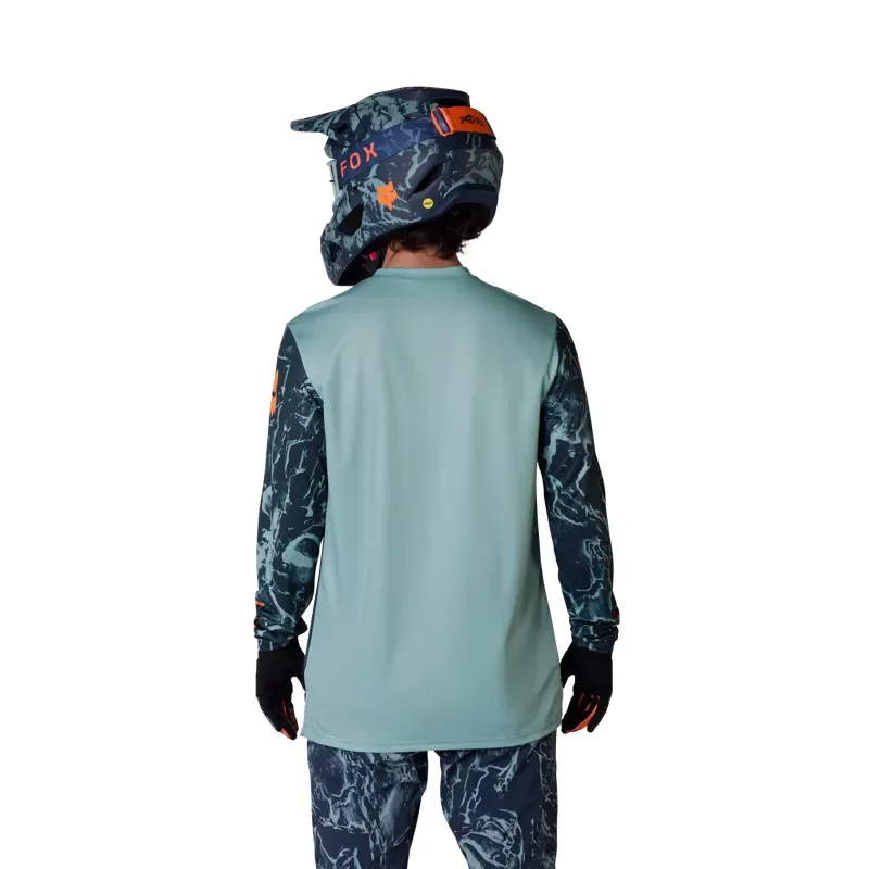 Fox Ranger Image Print Long Sleeve Jersey in Arctic Blue-3