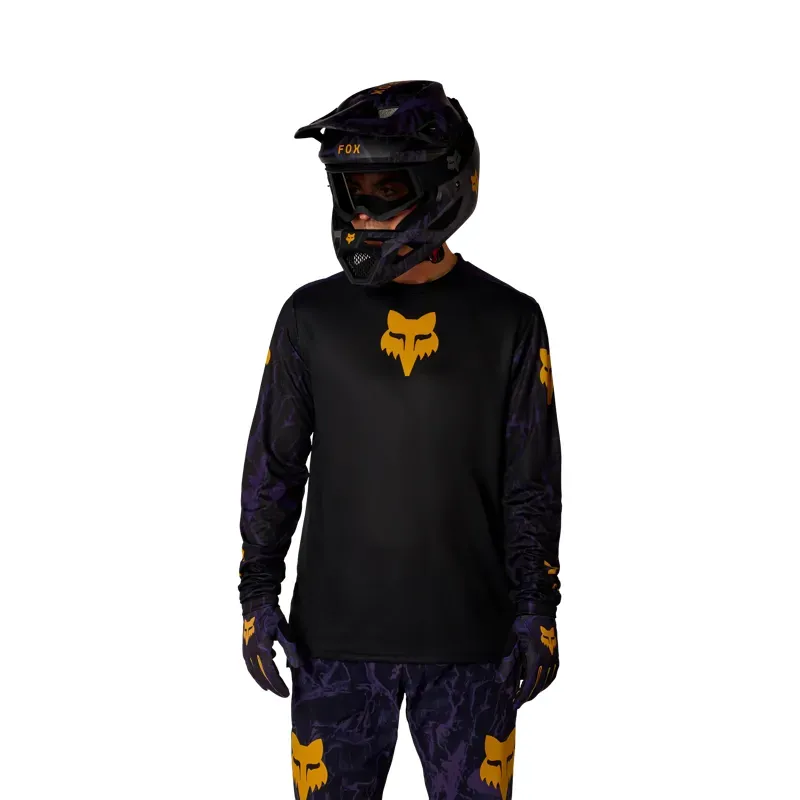 Fox Ranger Image Print Long Sleeve Jersey in Plum Purple-2