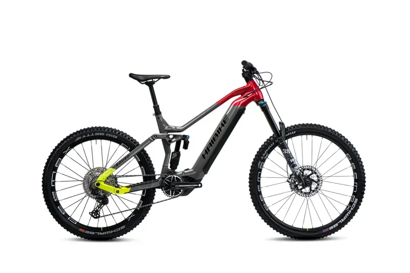 Haibike Nduro 7 Electric Mountain Bike in Gloss Grey/Red