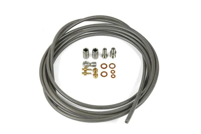 S.S. Braided Hose Kit (inc. Conn) Type 0 Silver complete