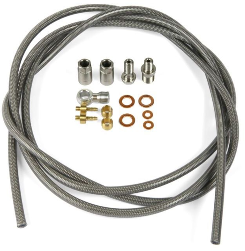 S.S. Braided Hose Kit (inc. Conn) Type 0 Silver complete-1