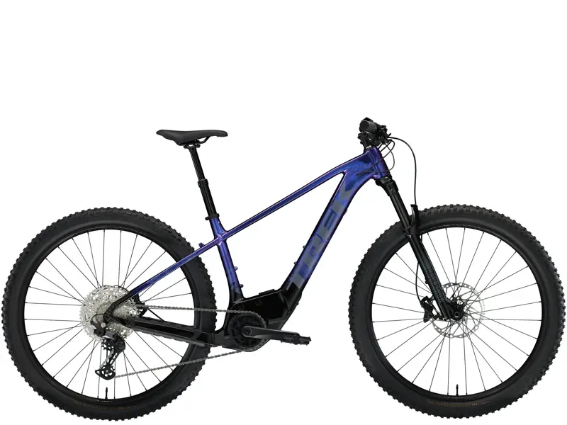 Trek Marlin + 8 Electric Mountain Bike in Purple Flip to Black Fade