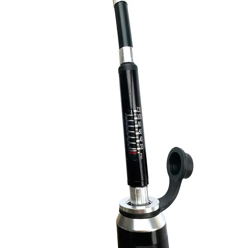 KranX Strato-Plus Road Alloy Mini Pump w/ Gauge in Black-1