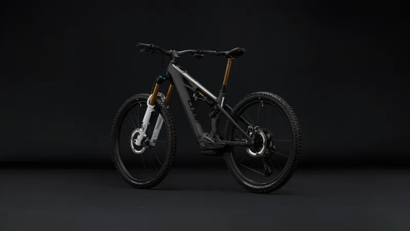 Cube Stereo Hybrid ONE77 HPC AT 800 eMountain Bike in Carbon/White-1