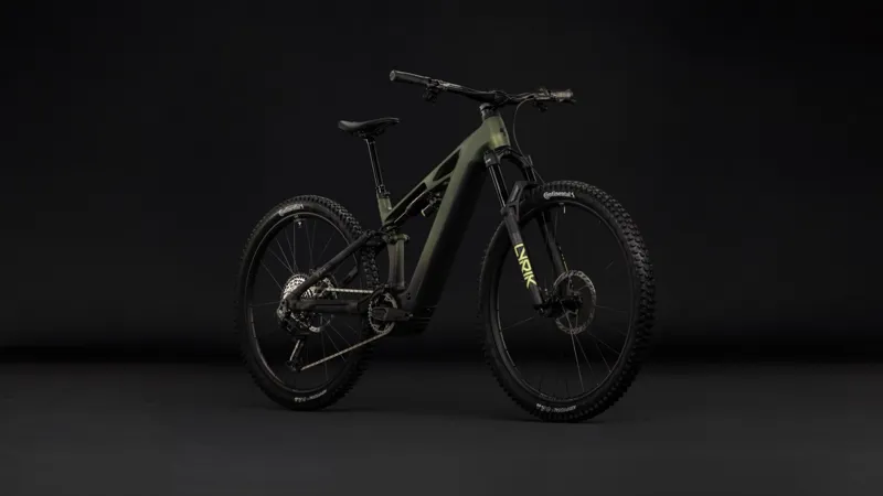 Cube Stereo Hybrid ONE44 HPC TM 800 eMountain Bike in Reed Green/Gills-4