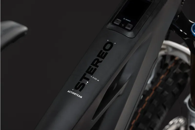 Cube Stereo Hybrid ONE77 HPC AT 800 eMountain Bike in Carbon/White-9