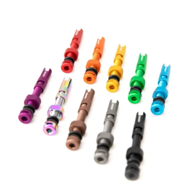 KranX Fast Flow Alloy Tubeless Valves PURPLE 44mm Pair -1