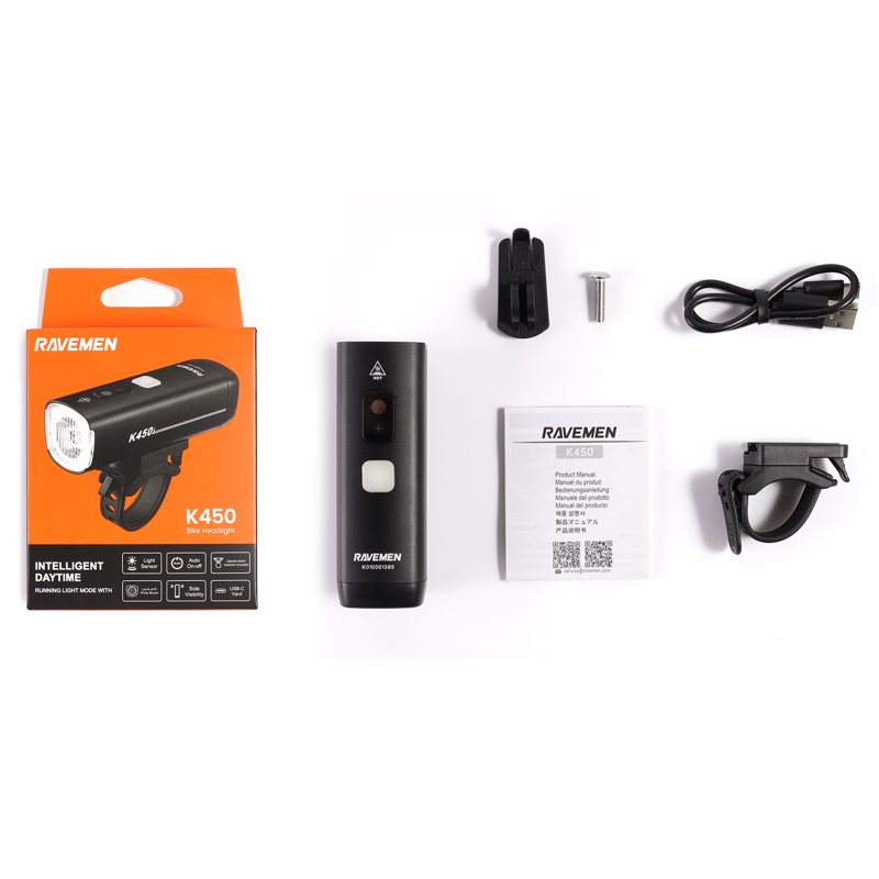 Ravemen K450 450-lumen USB Rech. Light w/ Daytime Run Mode in Black-4