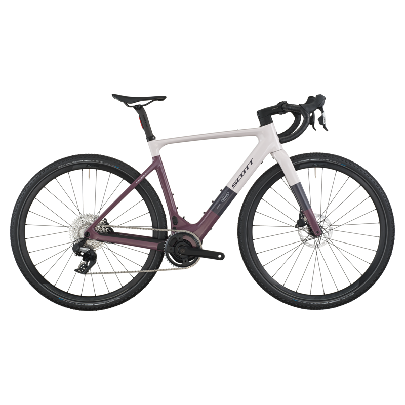 Scott Solace 30 eGravel Bike in Mineral Pink/Flint Purple