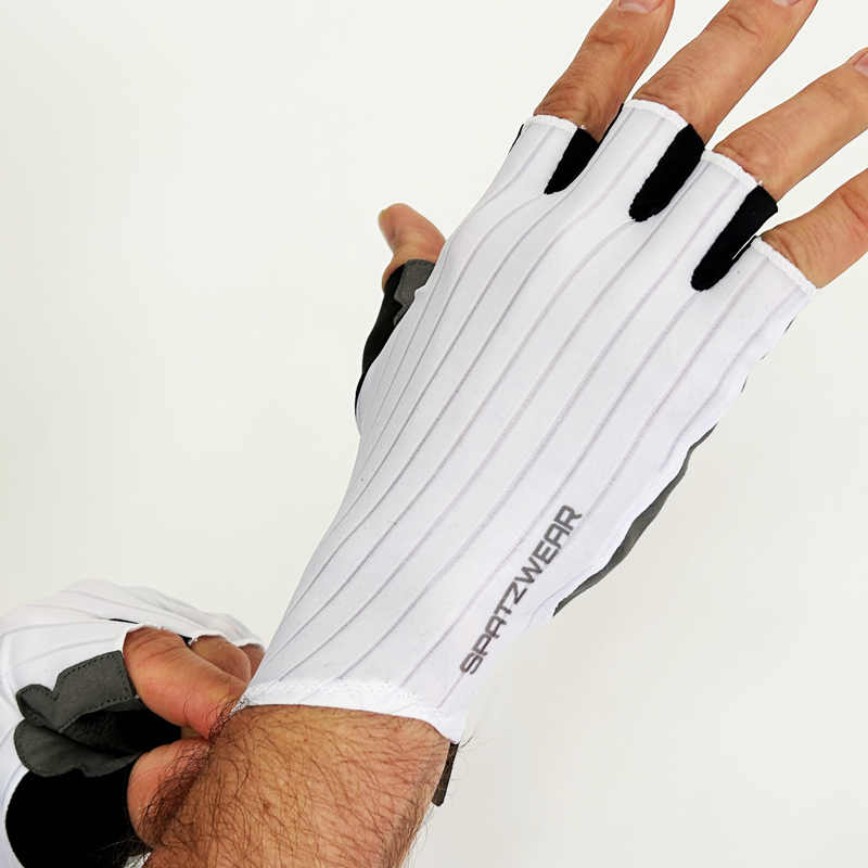 Spatzwear Aero Glovz Race Short Finger Gloves in White
