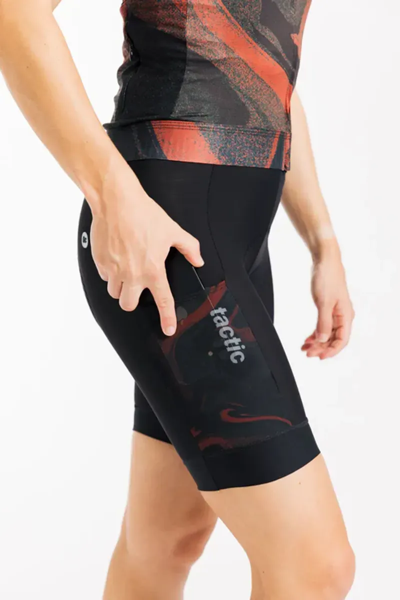 Tactic Sport Women's Divide Cargo Bib Shorts in Grey-2