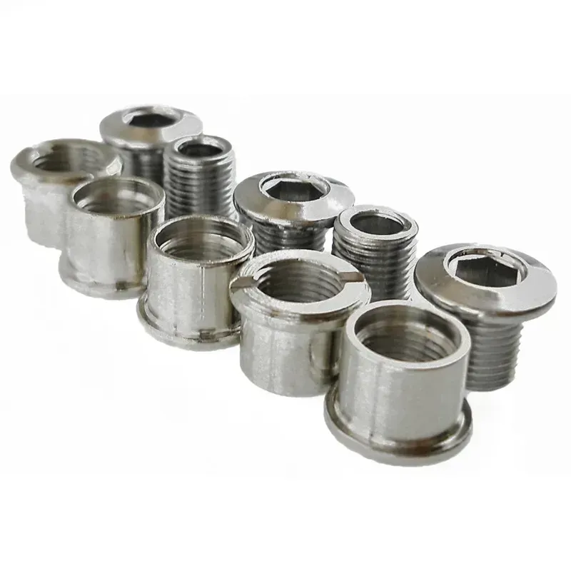 Ta Double Steel Chainring Bolts in Silver
